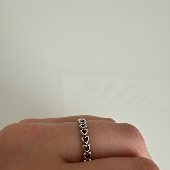 Pandora Silver Band of Hearts Ring - Picture 4 of 4